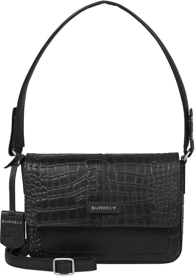 Burkely Kleine Crossbodytas / Schoudertas Dames - Leer - Cool Colbie - Krokodillenprint - Zwart Croco