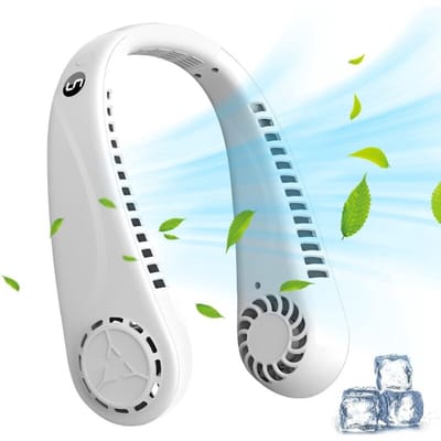 fan-Stille, draagbare nekventilator – USB-oplaadbaar, 3000mAh-batterij – 5 instelbare ventilatorsnelheden – LED-display – Ideaal voor zowel sporten als reizen.