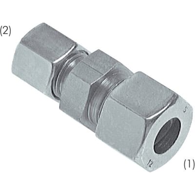 6L & 8L Verzinkt Stalen Rechte Snijringkoppeling 315bar ISO 8434-1 [2 Stuks]