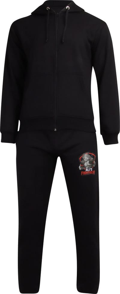 Ali's fightgear - Joggingpak - Neushoorn bokser met logo op broek en vest - Maat L - trainingspak heren - joggingbroek heren - joggingpak heren - huispak heren - huispak heren volwassenen - joggingpak heren volwassenen - joggingpak jongens