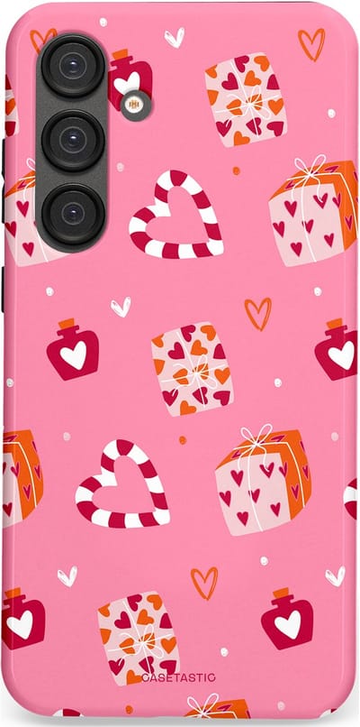 Casetastic Hoesje Geschikt voor Samsung S25 Plus - Stijlvolle Beschermende Duo-layer Case - Zoete Liefde Roze