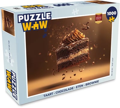 Puzzel Taart - Chocolade - Eten - Brownie - Legpuzzel - Puzzel 1000 stukjes volwassenen
