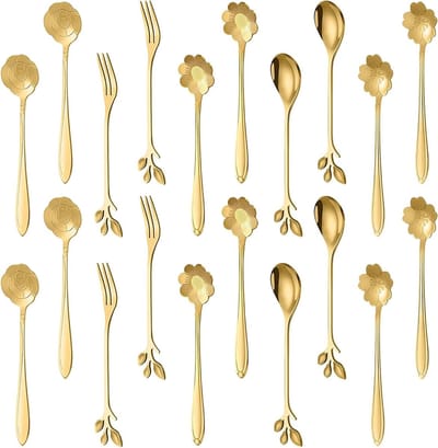 Dailygoods- Lepels 20 Stuks - Roestvrij Stalen Messen - Dessertlepels - Koffielepels - Eetlepels - Geschikt voor Bar en Desserts