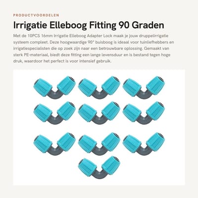 Dailygoods - Irrigatie Elleboog Fitting - 90 Graden Slang Connector - Duurzaam PE-Materiaal - Geschikt voor Druppelirrigatie - 10 Stuks