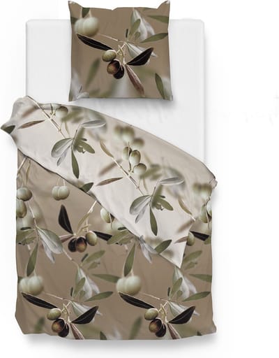 Zo! Home Dekbedovertrek Mylie  Taupe  Katoensatijn B 140 x L 200 cm/B 140 x L 220 cm  Eenpersoons