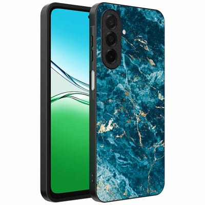 Geschikt voor Oppo A5 Telefoonhoesje met marmer opdruk - TPU backcover case blue marble design - Blauw - Smartphonica geschikt voor Oppo A5