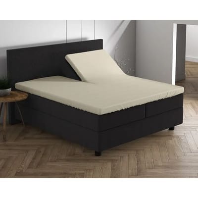 Dreamhouse Hoeslaken Splittopper Dubbel Jersey Crème - 160 x 200/220 cm + 20 cm hoekhoogte