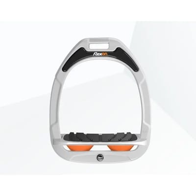 Ingelengde stijgbeugels Wit/Grijs/Oranje Flex-On Green Composite