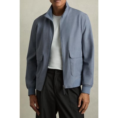 Reiss Ls Zip Through Funnel Neck Jacket Airforce Blue Size: S | Bomber Jackets Outlet | Heren | Blauw