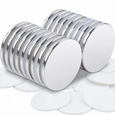 Dailygoods- Neodymium Magneten 18 Stuks - Sterk - Rond - Zelfklevend - 25 x 2 mm - Magneten voor Magneetbord/Koelkast