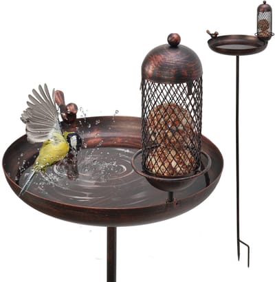 Dailygoods- Vogelbad Vorstbestendig - Vogelbad op Voet - Vogelvoederdispenser - Waterschaal voor Vogels - Vogelbadje Buiten - Diameter 25 cm - Vogeldrinkbak