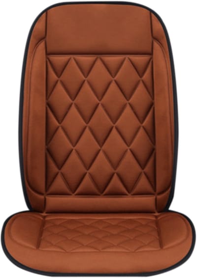 KZQ Autostoel Verwarmingskussen Premium Stoelverwarming met 3 Warmtestanden Autostoel Verwarming Warmtekussen Auto Elektrisch Verwarmd Kussen Autostoel Kussen Autostoelverwarmer Elektrische 12v Comfortabele Padding Universele Pasvorm bruin