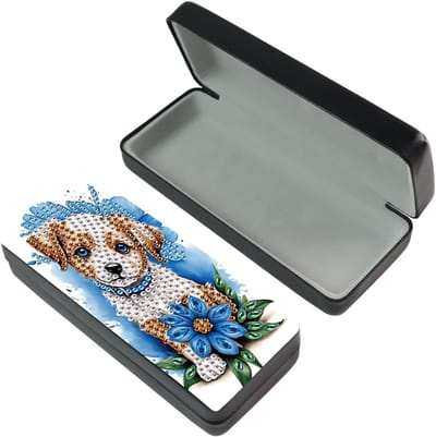 Diamant Schilderij Box - Brillen Organizer - Hobby Project - Krasbestendig Leer - 16 x 7 x 3.5 cm