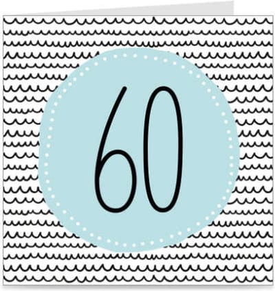 60 JAAR | verjaardagskaart / kaart met envelop | wenskaart voor 60e verjaardag