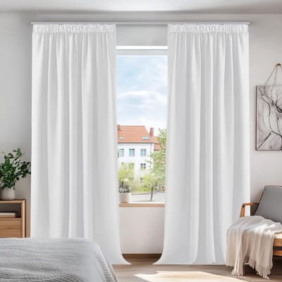 SNJY® Gordijnen Kant en Klaar met Haakjes - Vitrage Kant en Klaar met Haakjes - Gordijnen Verduisterend met Haakjes - 175 x 140 cm (H x B) - 2 Stuks - Grijsiwit