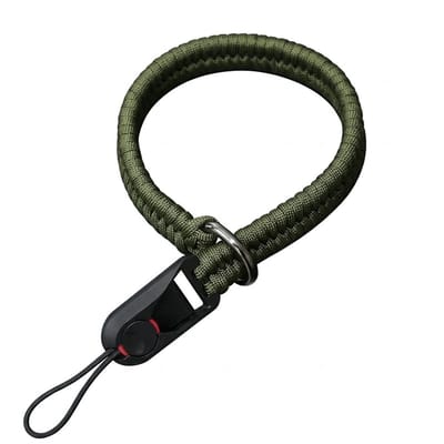 Groene verstelbare camera polsband met snelkoppeling – DSLR en spiegelloze camera hand strap met metalen ring
