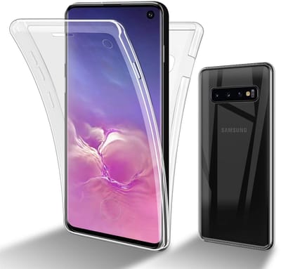 Cadorabo Hoesje geschikt voor Samsung Galaxy S10 4G in TRANSPARANT - 360° Full Body Case Cover Beschermhoes Voor- en achterbescherming, all-round bescherming met displaybescherming