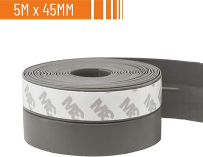 Simple Fix Tochtstrip - 500cm x 4.5cm - Tochtstrips voor Deuren - Tochtstopper - Tochtrol - Tochtband - Tochthond - Zelfklevend en Isolerend - Grijs