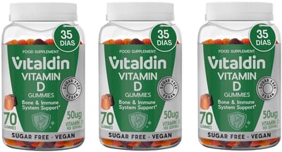 Vitaldin Vitamine D Gummies 2000 IE Vegan Suikervrij 3 potten Volwassenen Kinderen