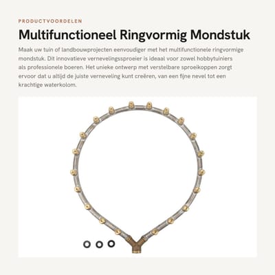 Dailygoods- Vernevelingssproeier Uniek Mondstuk - Verstelbaar - Tuin/landbouwirrigatie - Roestvrij Staal/Koper - Antiroest - Gemakkelijk schoon te maken - Tuinsproeier