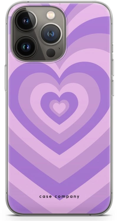 Case Company® - Hoesje geschikt voor iPhone 13 Pro hoesje - Hart Paars - Soft Cover Telefoonhoesje - Bescherming aan alle Kanten en Schermrand