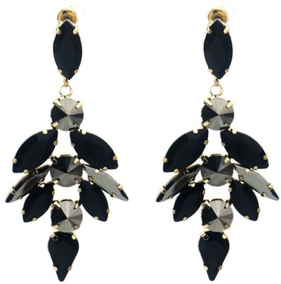 Oorbellen - oorstekers – 6cm - zwart - goudkleurig - sieraad - accessoire - cadeau - geschenk - chique - feest – feestdagen