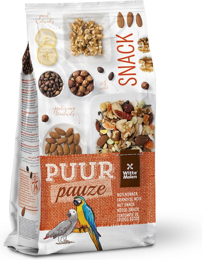 Witte Molen - Vogels - Puur Pauze Snack Muesli Papegaai Noten 750g - 194502