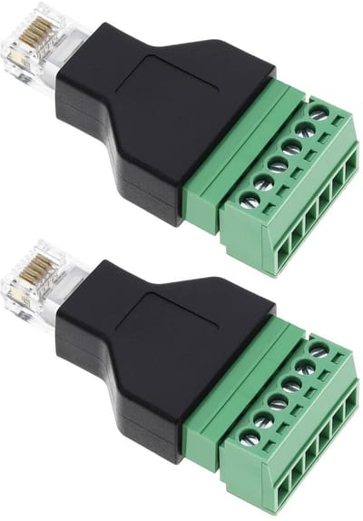 Dailygoody - RJ12 Audio Adapter - 2 Stuks - Betrouwbare kunststof - 6 Pin Schroef Terminals - Ideaal voor netwerkbedrading - Geschikt voor audio-toepa