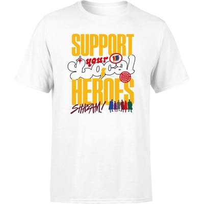 Shazam! Fury of the Gods Support Your Local Heroes Unisex T-Shirt - White - S