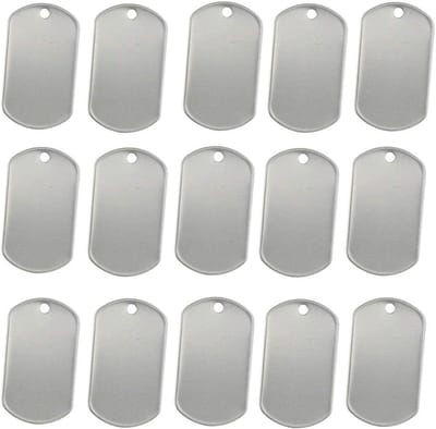 Hondenpenningen Metaal - Blanco Labels - Naambadges Maken - Rolde Rand - 100 Stuks - Zilverkleurig