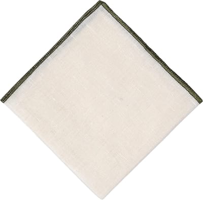 Zakdoek Linnen - Herentasje - Feestelijke Gelegenheid - Geborduurd Randje - 24x24cm