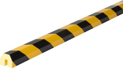 Knuffi stootrand randprofiel type BB – geel-zwart – 5 meter - Geel & Zwart - 500 cm x 40 mm x 36 mm- - Polyurethaanschuim (PU) - - Voor binnen & buiten