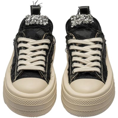 Lente en Herfst Nieuwe Dikke Zool Verhoogde Canvas Schoenen Dames Smiley Gezicht Bloemen Ornament Casual Schoenen 40
