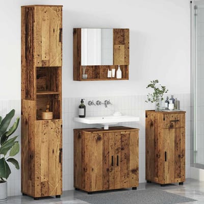 vidaXL - Badkamermeubel - Set - 4 - st - Oud - Hout - 61 - x - 35 - x - 64 - cm