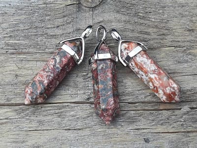 Edelsteen Jaspis Leopard - pendel - healing punt hanger