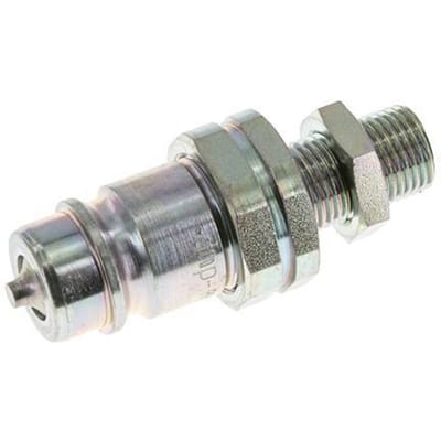 Stalen DN 12.5 Hydraulische Koppeling Insteeknippel 10 mm L Knelring Schotkoppeling ISO 7241-1 A/8434-1 D 20.5mm