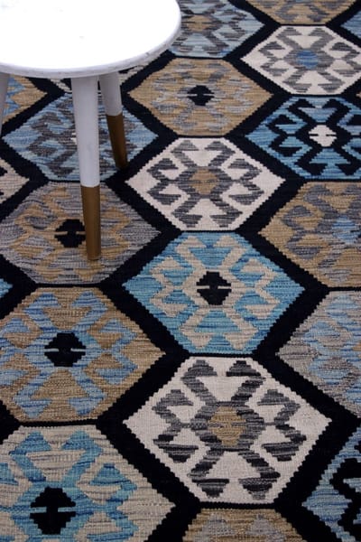 Kleurrijk Tapijt Laagpolig Handgeweven Wollen Vloerkleed - Koho Afghan Kelim 286x208 - 286x208cm- Modern - Woonkamer - Salon - Slaapkamer - Eetkamer