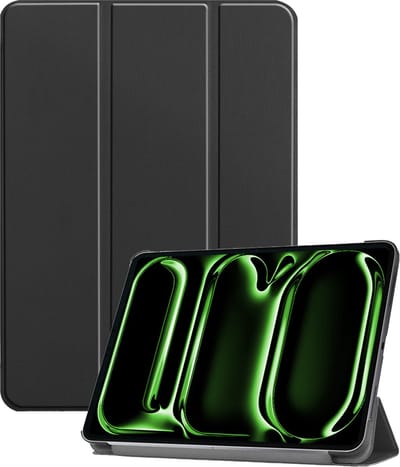 Hoesje Geschikt voor Apple iPad Pro (2024/2025) - 11 inch - Dun & Stevig - Trifold Bookcase - Hard Cover - Hardcover Book Case - Tablet Hoes - Zwart