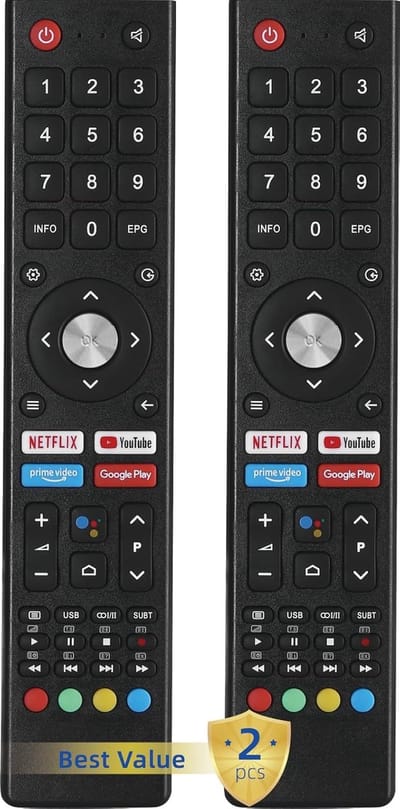 2x Universele Vervangende Afstandsbediening voor Smart TV (Compatibel met diverse modellen)