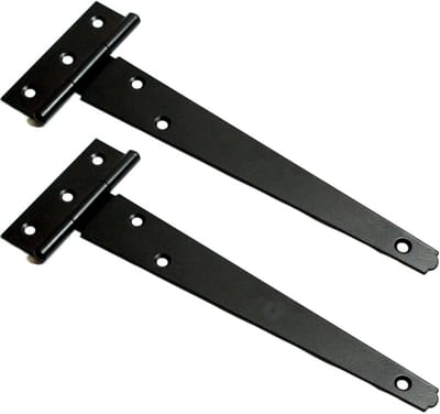 Zwarte T-Scharnieren voor Poorten en Deuren - 300mm Set van 2