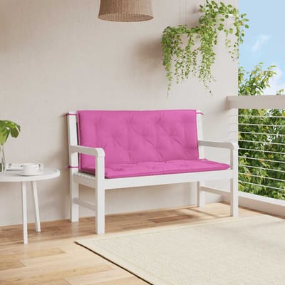 vidaXL - Tuinbankkussens - 2 - st - 120x50x7 - cm - stof - roze