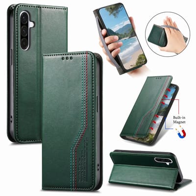 Praktische en Stijlvolle PU Leren Portemonnee Hoes voor Galaxy A57 _ Groen