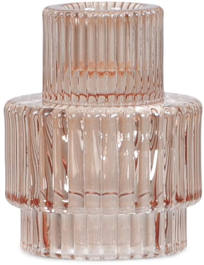 Senza duo kandelaar bruin - Glas - 6,4x8cm