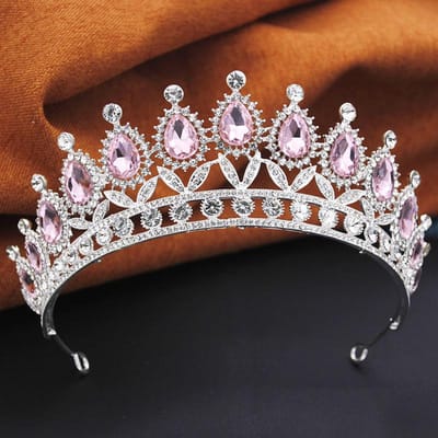 Prinsessen Tiara Kroon Haarband voor Vrouwen Elegant Koningin Bruids Bruid Hoofddeksel Haarjuwelen Cadeau voor Bruidsjurk Accessoires brown