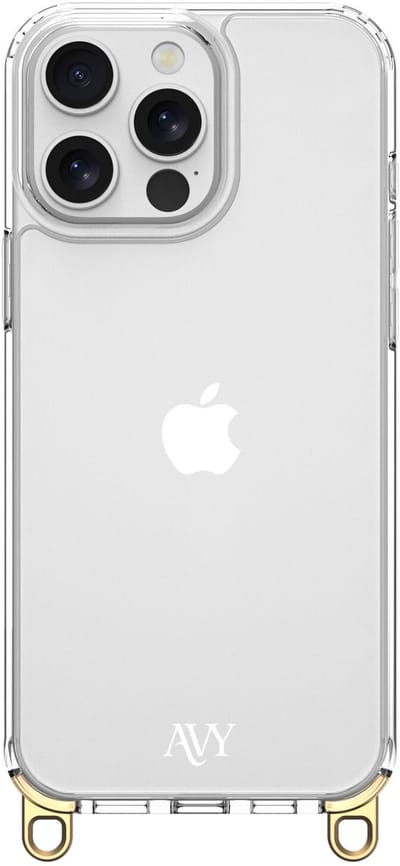 AVY Transparant Hoesje | Geschikt voor Apple iPhone 13 Pro | Clear Case | Haakjes voor koord