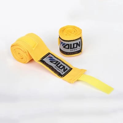 Boks bandage - Boxing wraps - Hand- en polsbescherming - Muay Thai / MMA / Kickboksen / Boksen - Katoen - Katoen - 2,5m - Geel - Jonyx