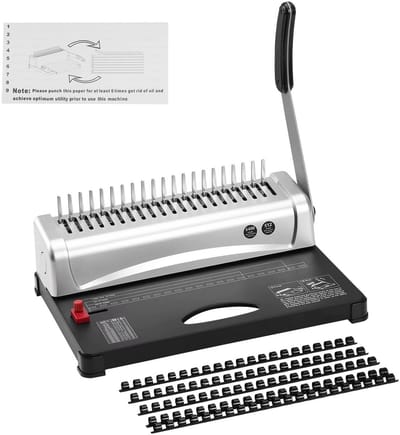JOYNEXTBUY - Bindmachine - Inbindapparaat voor Documenten - Spiraalbindmachine - Inclusief Bindbruggen - Handmatige Binder voor A4