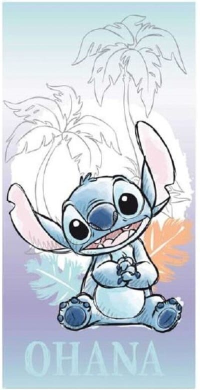 AyMax Ohana Beach Towel / Strandlaken paars en groen - Lilo and Stitch Decoratie