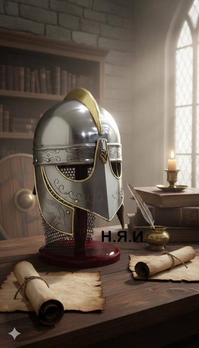 Viking Helm - Ridderhelm Armor - Verkleedkostuum - Gezichtsmasker - 67.8cm Omtrek - Zilver