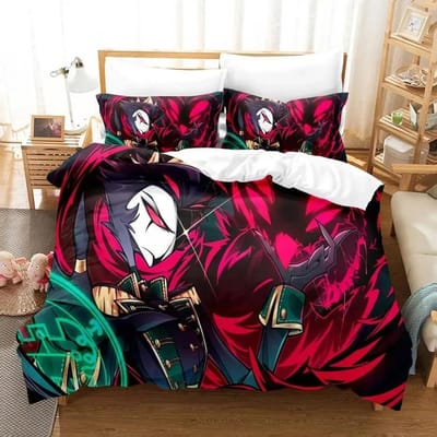 3D Print Anime Stolas Helluva Hazbin Els Baas Beddengoed Collectie Jongens Meisjes Twin Queen Size Dekbedovertrek Kussensloop Bed Jongens Volwassene EU Twin 135x200cm